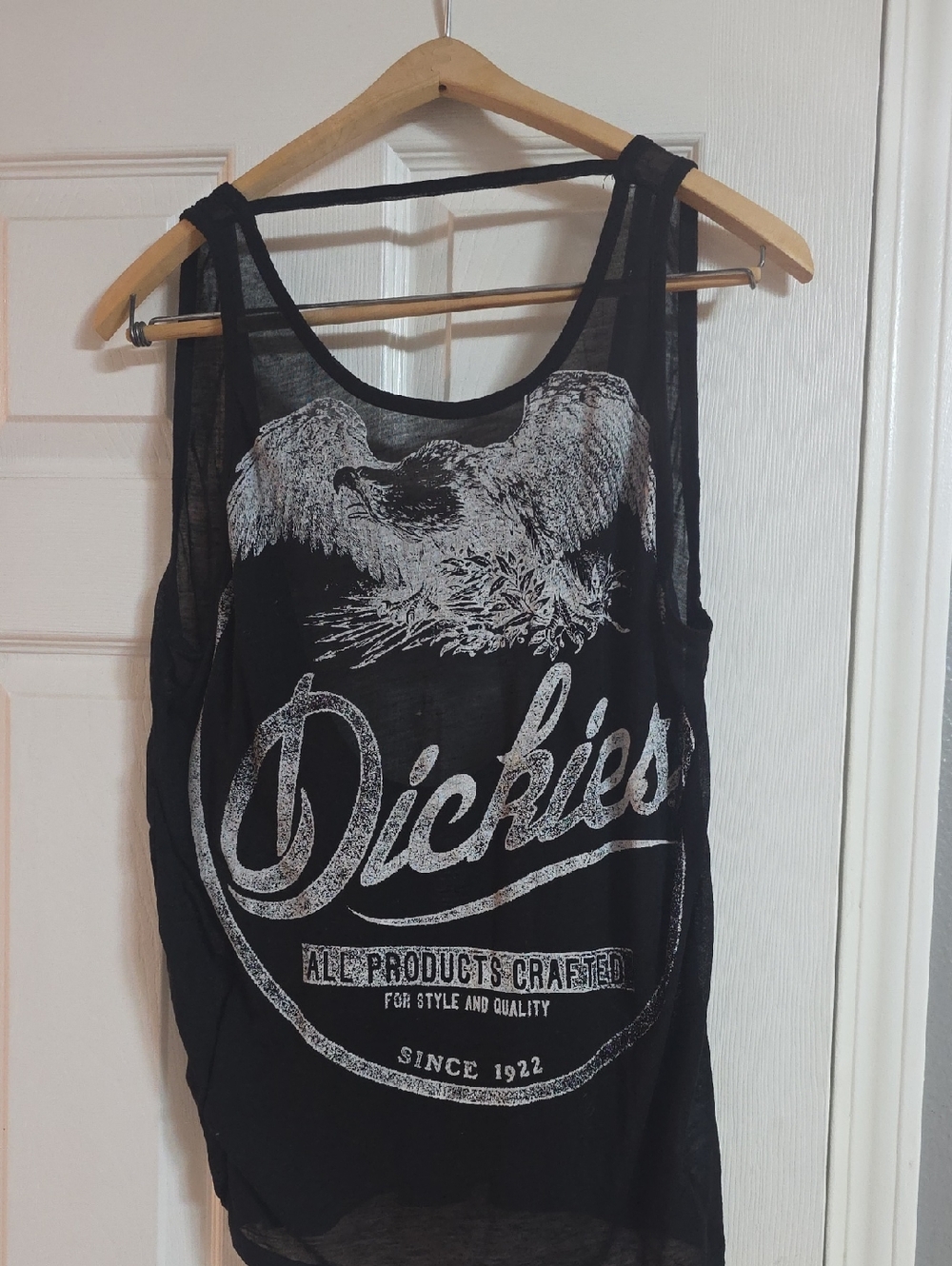 Dickies Black Tank with White Graphic Eagle Logo
